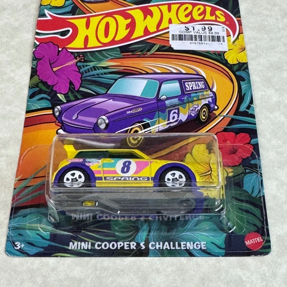 Hot Wheels Mini‎ Cooper S Challenge 3/5 V1405 Yellow Purple 2022 Spring Series